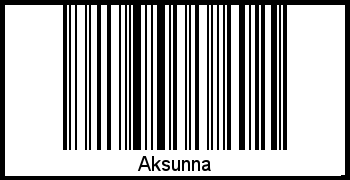 Interpretation von Aksunna als Barcode