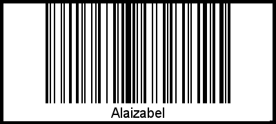 Der Voname Alaizabel als Barcode und QR-Code