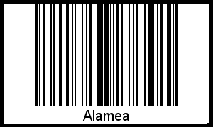 Barcode des Vornamen Alamea