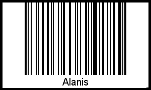 Der Voname Alanis als Barcode und QR-Code