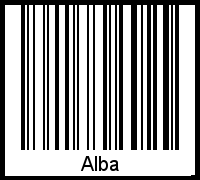 Barcode des Vornamen Alba
