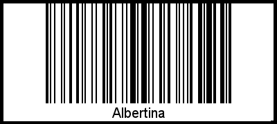 Der Voname Albertina als Barcode und QR-Code