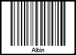 Der Voname Albin als Barcode und QR-Code