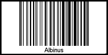 Der Voname Albinus als Barcode und QR-Code