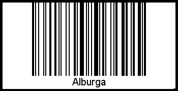 Der Voname Alburga als Barcode und QR-Code