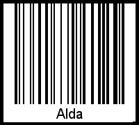 Alda als Barcode und QR-Code