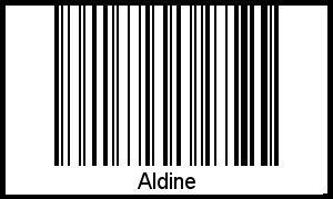Der Voname Aldine als Barcode und QR-Code