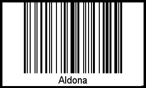 Der Voname Aldona als Barcode und QR-Code