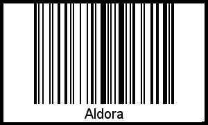 Der Voname Aldora als Barcode und QR-Code