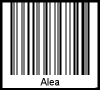 Der Voname Alea als Barcode und QR-Code