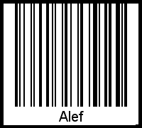 Der Voname Alef als Barcode und QR-Code