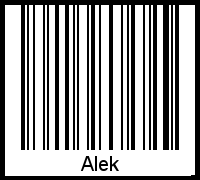 Barcode des Vornamen Alek