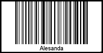 Barcode des Vornamen Alesanda
