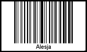 Der Voname Alesja als Barcode und QR-Code