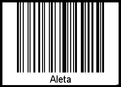 Der Voname Aleta als Barcode und QR-Code