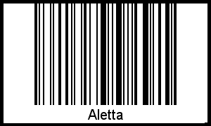 Aletta als Barcode und QR-Code