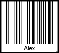 Alex als Barcode und QR-Code