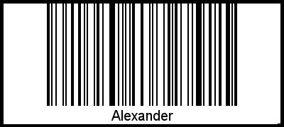 Barcode des Vornamen Alexander