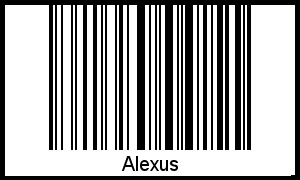 Barcode des Vornamen Alexus