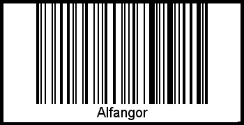 Alfangor als Barcode und QR-Code