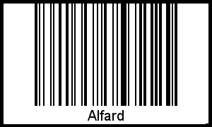 Der Voname Alfard als Barcode und QR-Code