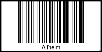 Alfhelm als Barcode und QR-Code