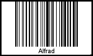 Der Voname Alfrad als Barcode und QR-Code
