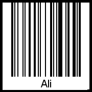 Ali als Barcode und QR-Code