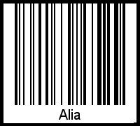 Alia als Barcode und QR-Code