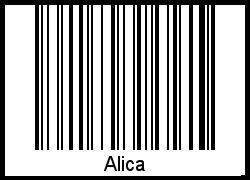 Der Voname Alica als Barcode und QR-Code