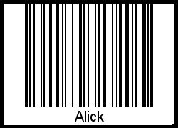 Alick als Barcode und QR-Code