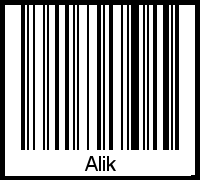 Der Voname Alik als Barcode und QR-Code