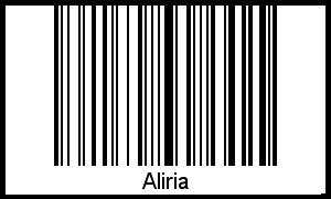 Barcode des Vornamen Aliria