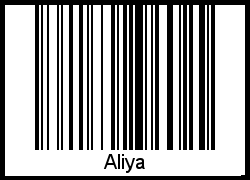 Der Voname Aliya als Barcode und QR-Code