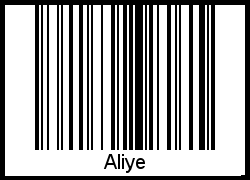 Interpretation von Aliye als Barcode