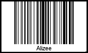 Der Voname Alizee als Barcode und QR-Code