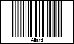 Der Voname Allard als Barcode und QR-Code