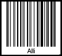 Der Voname Alli als Barcode und QR-Code
