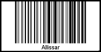 Der Voname Allissar als Barcode und QR-Code
