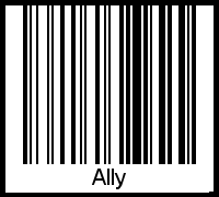 Barcode des Vornamen Ally
