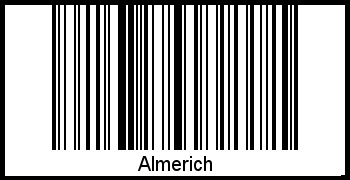 Der Voname Almerich als Barcode und QR-Code