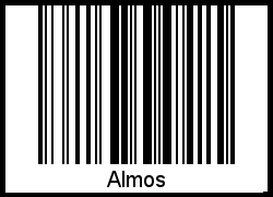 Der Voname Almos als Barcode und QR-Code