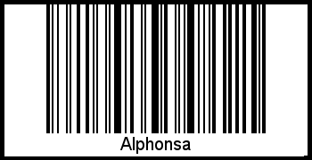 Alphonsa als Barcode und QR-Code