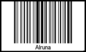 Der Voname Alruna als Barcode und QR-Code