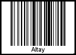 Barcode des Vornamen Altay