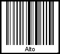 Barcode des Vornamen Alto