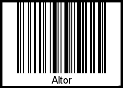 Der Voname Altor als Barcode und QR-Code