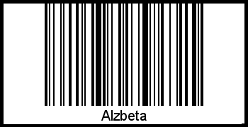 Der Voname Alzbeta als Barcode und QR-Code