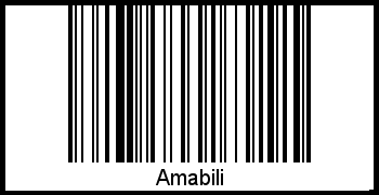 Der Voname Amabili als Barcode und QR-Code