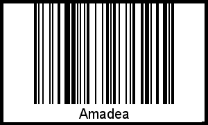 Der Voname Amadea als Barcode und QR-Code